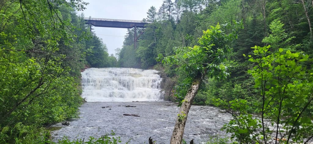 Agate Falls as seen from the bottom of the unofficial trail