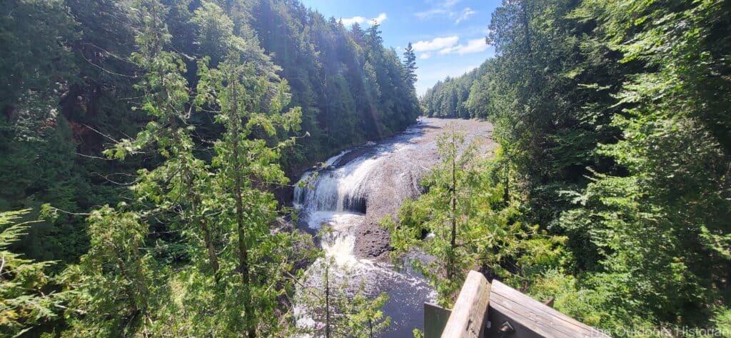 A view of Potawatomi Falls, a waterfall on the Black River. 